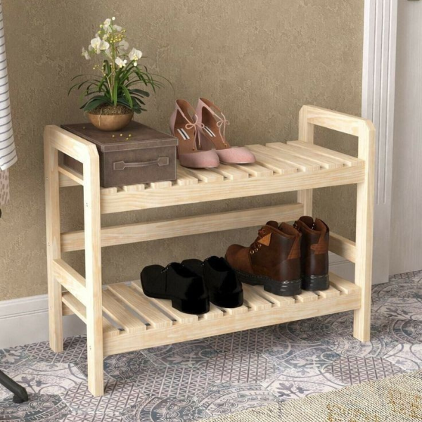3-Tier Multipurpose Natural Wood Organiser Rack