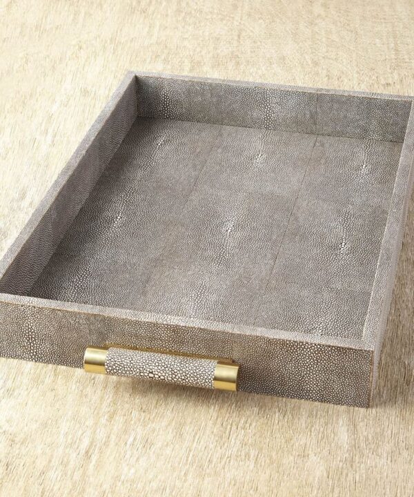 Faux Shagreen Rectangular Tray