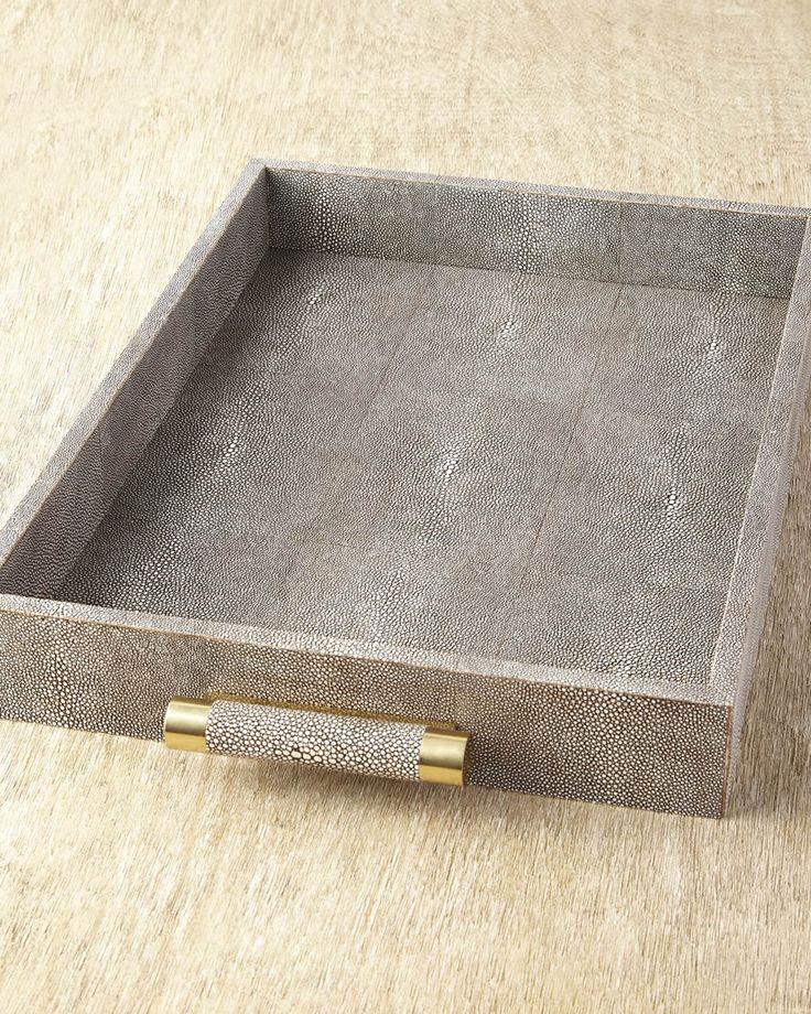 Faux Shagreen Rectangular Tray