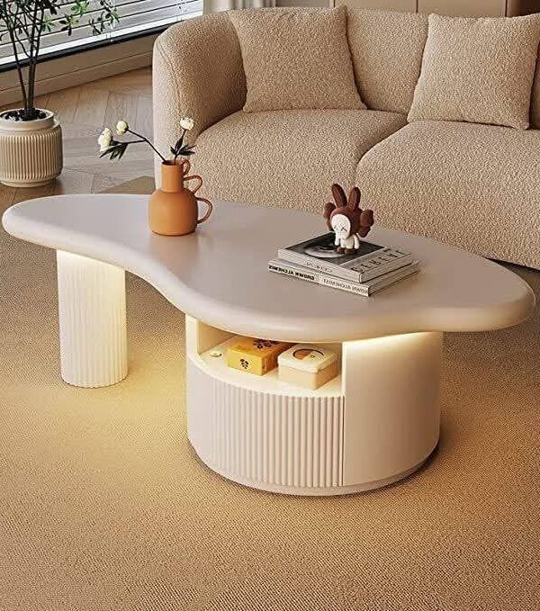 Cloud - Coffee Table / Irregular Shape Coffee Table - White